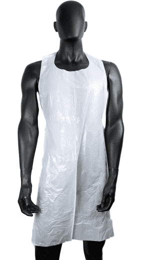 Plastic Apron White Disposable 100s | PPE