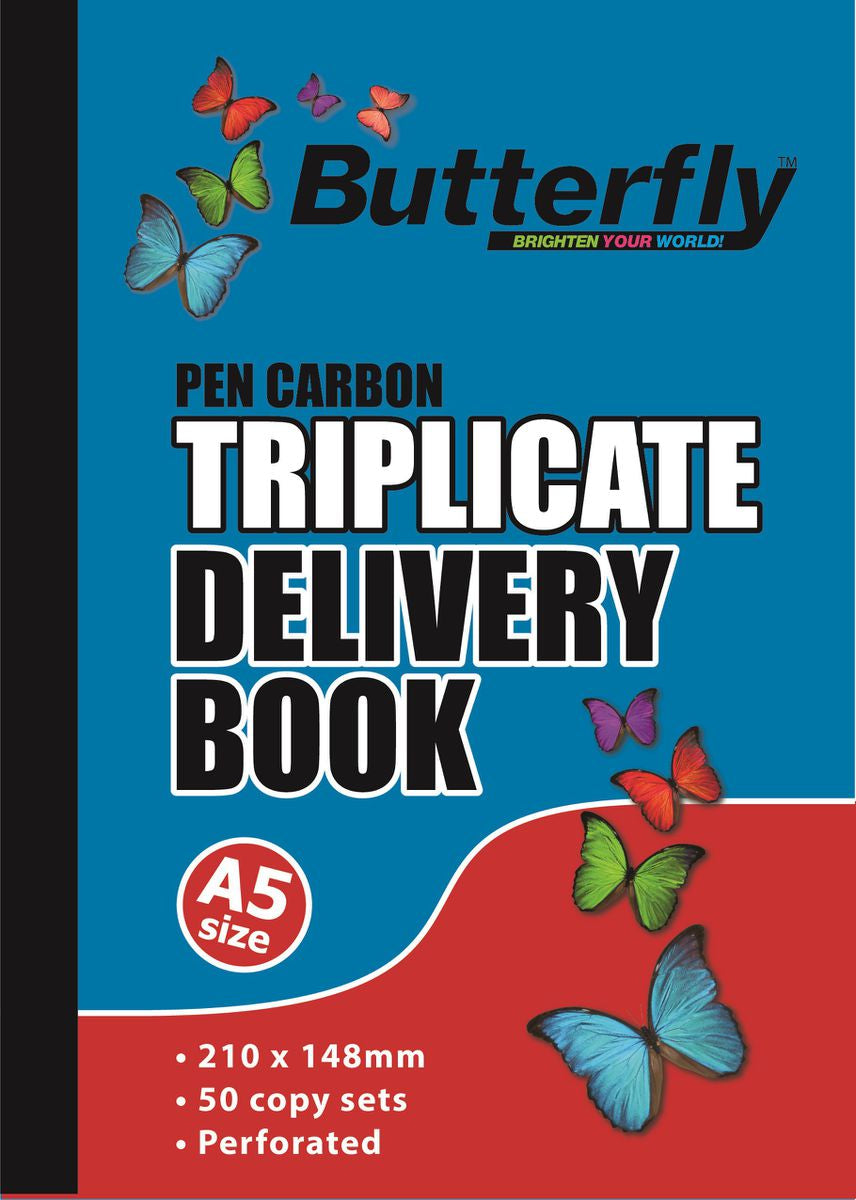 Butterfly A5 Triplicate Delivery Book 150 Sheets | Pen Carbon Books