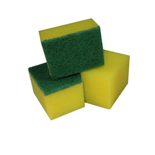 Yellow & Green Small Sponge Scourers 3 Pack