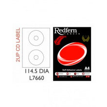 Redfern Laser Label 2UP CD (114.5 DIA) 7660