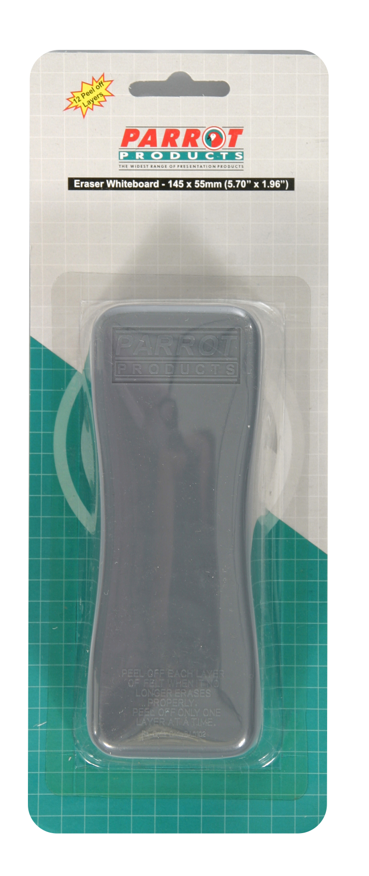 Parrot Eraser Whiteboard 145mmx55mm 12peel Off Layers