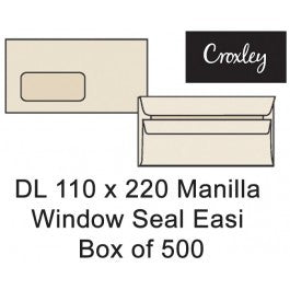 Croxley Envelopes Dl 110x220 Manilla Window Seal Easi