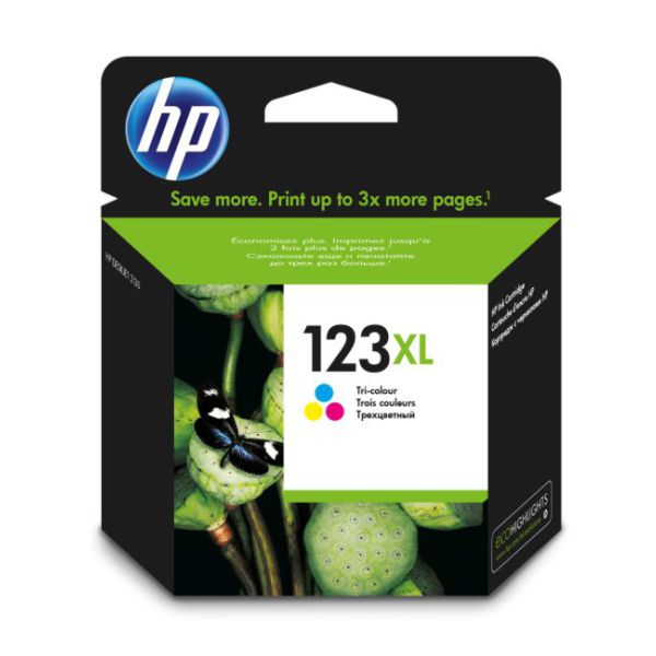 HP 123 XL TRI-COLOUR INK CARTRIDGE | Hewlett Packard Toner Cartridges Genuine