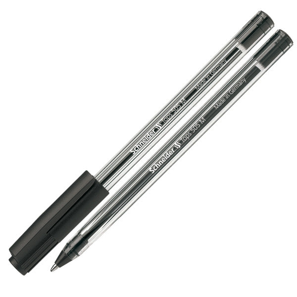 SCHNEIDER TOPS 505 M - MEDIUM POINT - CRYSTAL BALLPOINT PEN BLACK 50'S | SCHNEIDER - Writing Materials