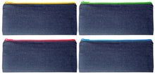 Butterfly Pencil Case Tartan/Denim 33cm x 14cm | Econo Denim Pencil Case 33cm