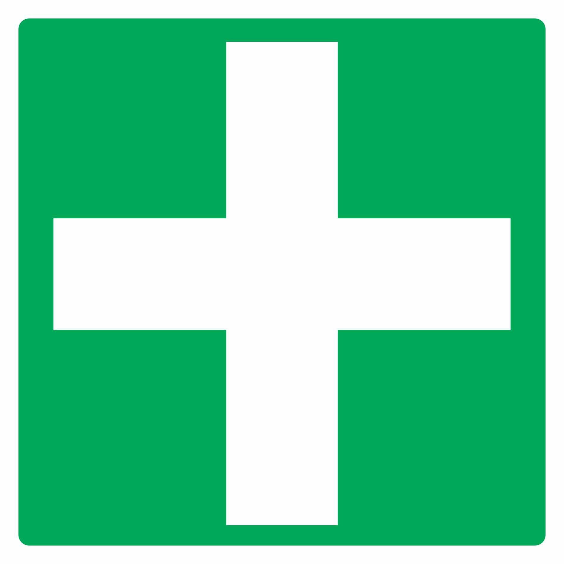 Redfern First Aid White Cross Sign 150mmx150mm(Lead Time Delivery) | Signage