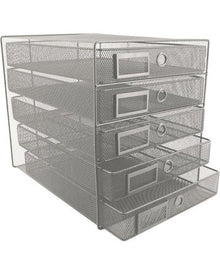 Filing System 5 Drawers 270W x 310H x 350D(mm) Silver | Drawer Storage Systems