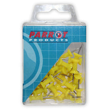Parrot Thumb Tacks Carded Pack 25 Yellow