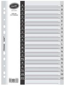 Bantex A4 20 Div A-Z Index Grey