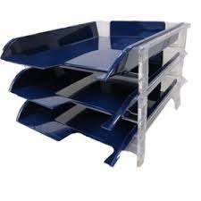 Bantex Letter Tray Blue Set 3 | Letter Trays