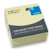 INFO NOTES 75X75 YELLOW CUBE