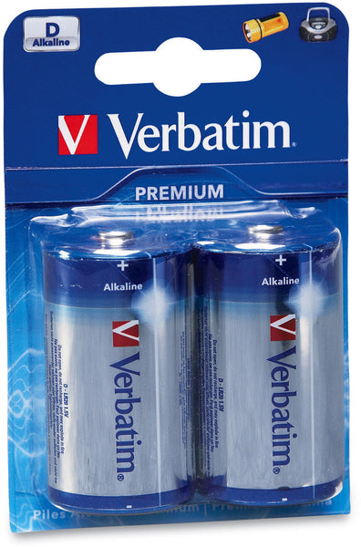 Verbatim Alkaline D Battery 2 Pack | Batteries-Non Rechargeable