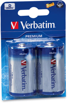 Verbatim Alkaline D Battery 2 Pack | Batteries-Non Rechargeable