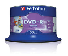 Verbatim DVD+R 4.7GB 16x Speed Wide Ink Printable 50 Spindle