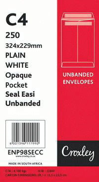Croxley Envelopes C4 (324x229) Seal Easi No Window White