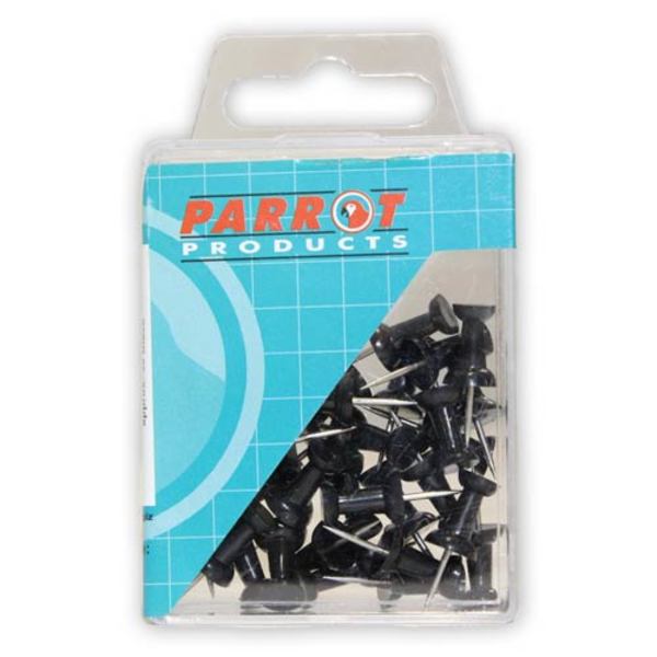 Parrot Thumb Tacks Carded Pack 25 Black
