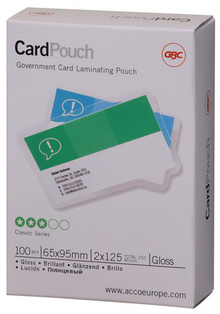 Goverment Card pouch 65X95mm 250mic | Laminating Pouches