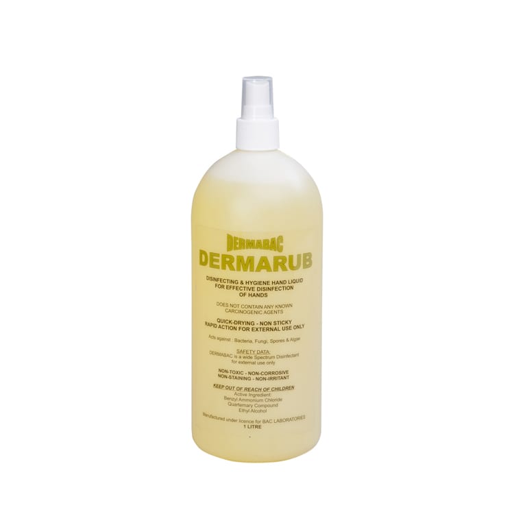 Hand sanitising - Dermarub- 70% Ethanol - 8 x 1L (top up)