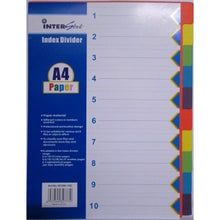 Index Board 10 Tab Dividers Bright | Concertina Files