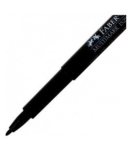 Faber Castell 1525 Multimark Permanent Medium Black Box 10 | Permanent Marking Pens