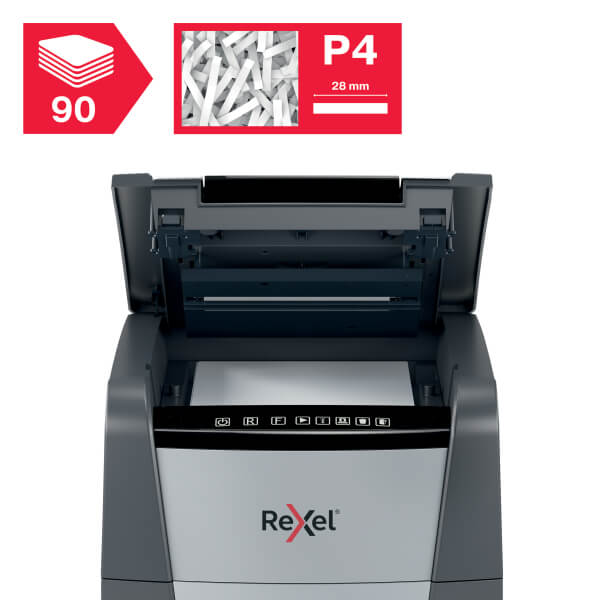 Rexel Optimum AutoFeed+ 90X Automatic Cross Cut P4 Paper Shredder | Shredders