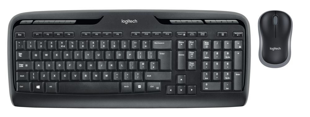 MK330 Wireless Desktop Sleek Design, Multimedia Hot Keys, 24 month Keyboard and 5 months Mouse Battery Life, 10 Re-programmable Keys, Plug & Play | Keyboard & Mouse Combo