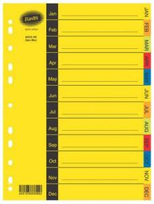 Bantex Jan-Dec Board Index 5 Colour