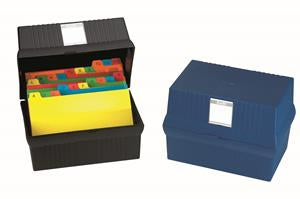 Bantex A6 Card File Box Black