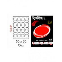 Redfern Laser Labels 50x30 Oval - 32Up