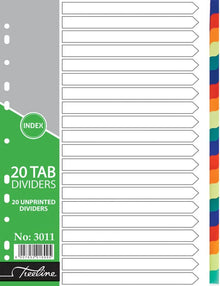 A4 PVC Dividers 1-20 Numbers - PKT-10 | File Dividers and Indices - PVC