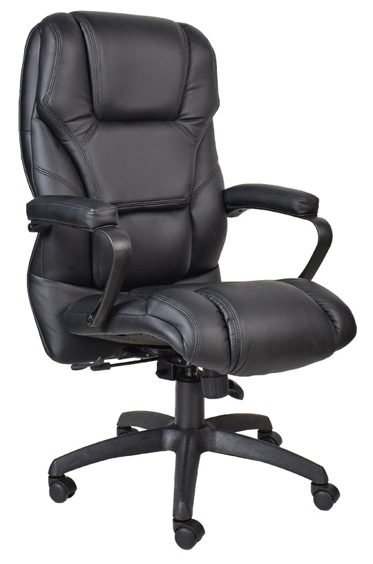 BD EXEC HIGH BACK PADDED ARMREST CHROME BASE BONDED LEATHER CHAIR | Chairs