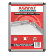 Parrot Poster Frame A3 480mmx360mm Chrome Corner | Poster Frames