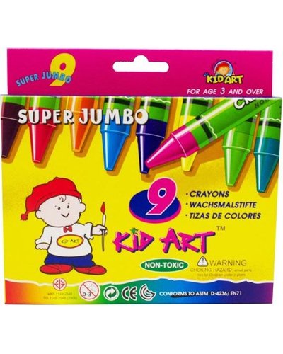 Kid Art Super Jumbo Wax Crayons 9's | Jotter