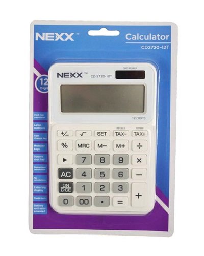 NEXX CALCULATOR CD2720 DESKTOP 12 DIGIT WHITE | Desktop Calculators