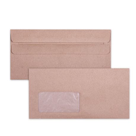 DL 110x220 ENVIROBROWN WINDOW KWIKSEAL | DL Envelopes