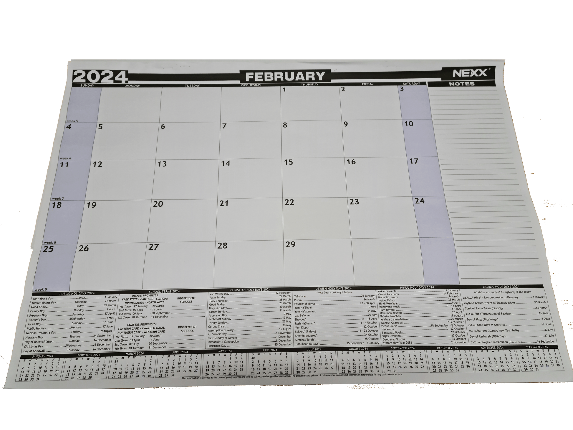 DESK CALENDAR PAD 2025 | Desk and Wall Calendars