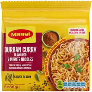 Maggi Durban Curry Flavoured 2 Minute Noodles 5 x 68g | Spices