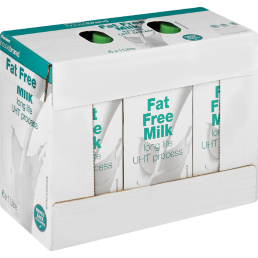 Checkers Housebrand UHT Fat Free Milk 6 x 1L | Milk and Creamers