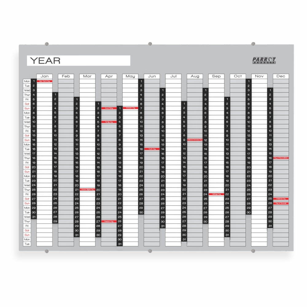 Year Planner Glass Non-Magnetic 1200*900mm | Year Planners