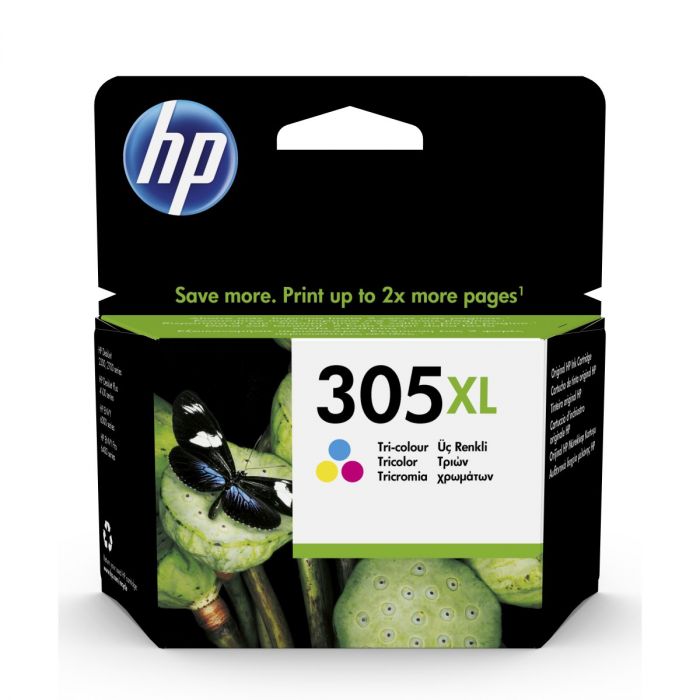 HP #305XL TRI-COLOUR ORIGINAL INK CARTRIDGE FOR HP DESKJET 2320/2710/2720/4120 (YIELD 240 PAGES) | Hewlett Packard Inkjet Cartridges Genuine