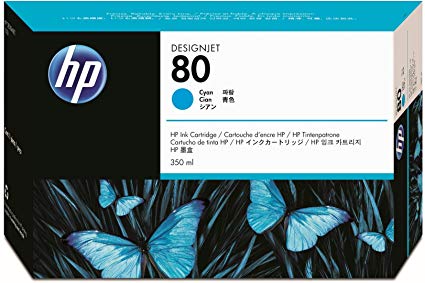 HP NO 80 CYAN INK CARTRIDGE  350ML  WW SMART INK CARTRIDGE FOR USE ONLY IN HP DESIGNJET 1050C OR 1055CM. | Hewlett Packard Inkjet Cartridges Genuine