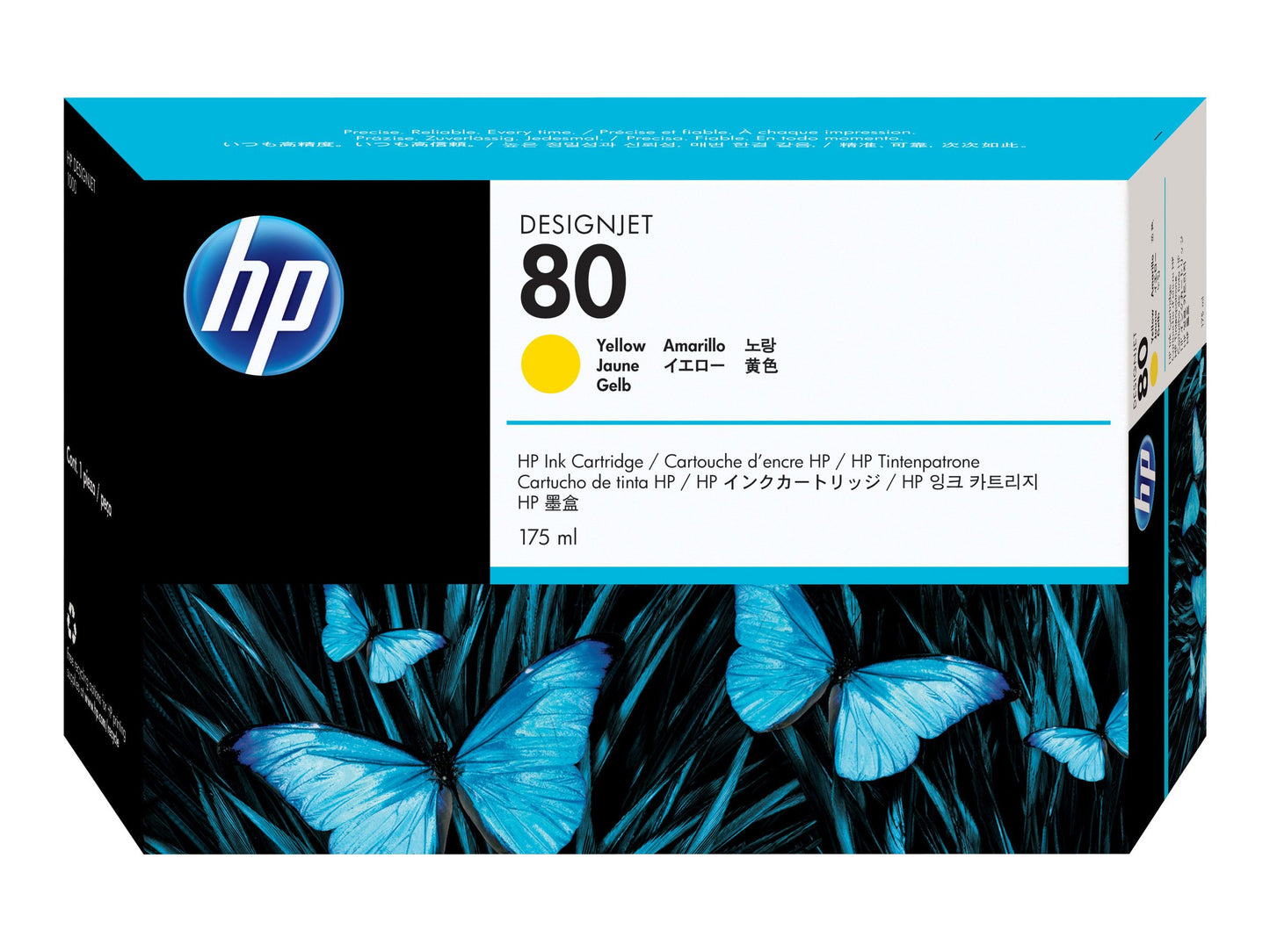 HP #80 YELLOW INK CARTRIDGE 175ML | Hewlett Packard Inkjet Cartridges Genuine