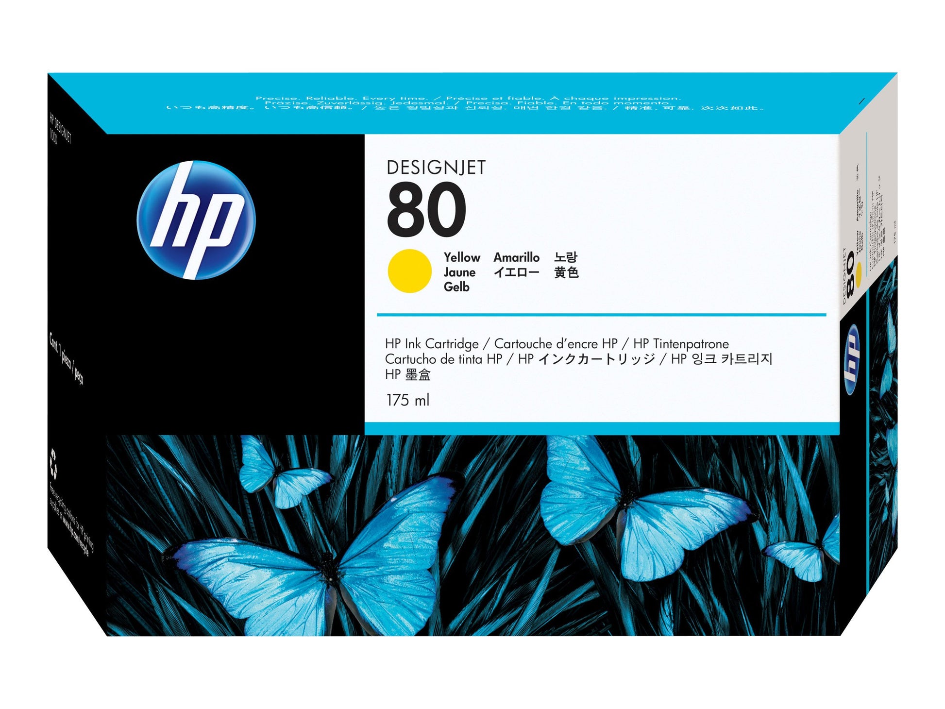 HP #80 YELLOW INK CARTRIDGE 175ML | Hewlett Packard Inkjet Cartridges Genuine