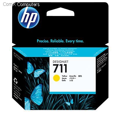 HP 711 YELLOW INK CARTRIDGE FOR DESIGNJET T120 SERIES (29ML) | Hewlett Packard Inkjet Cartridges Genuine