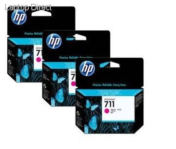 HP 711 3 PACK MAGENTA INK CARTRIDGES FOR DESIGNJET T120  (29ML) | Hewlett Packard Inkjet Cartridges Genuine