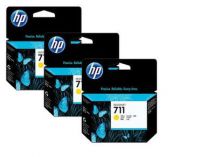 HP 711 3 PACK YELLOW INK CARTRIDGES FOR DESIGNJET T120  (29ML) | Hewlett Packard Inkjet Cartridges Genuine