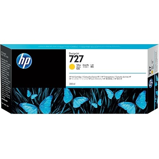 HP 727 YELLOW DESIGNJET INK CARTRIGE FOR T920 AND T1500 (300ML) | Hewlett Packard Inkjet Cartridges Genuine
