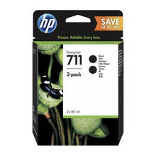 HP 711 80ML BLACK INK 2 PACK | Hewlett Packard Inkjet Cartridges Genuine