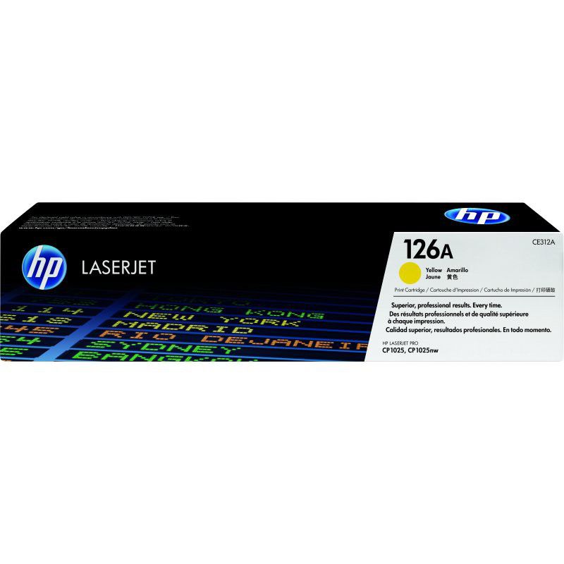 HP 126A YELLOW TONER CARTRIDGE FOR COLOUR LASERJET CP1025 SERIES(1000 PAGE YIELD)