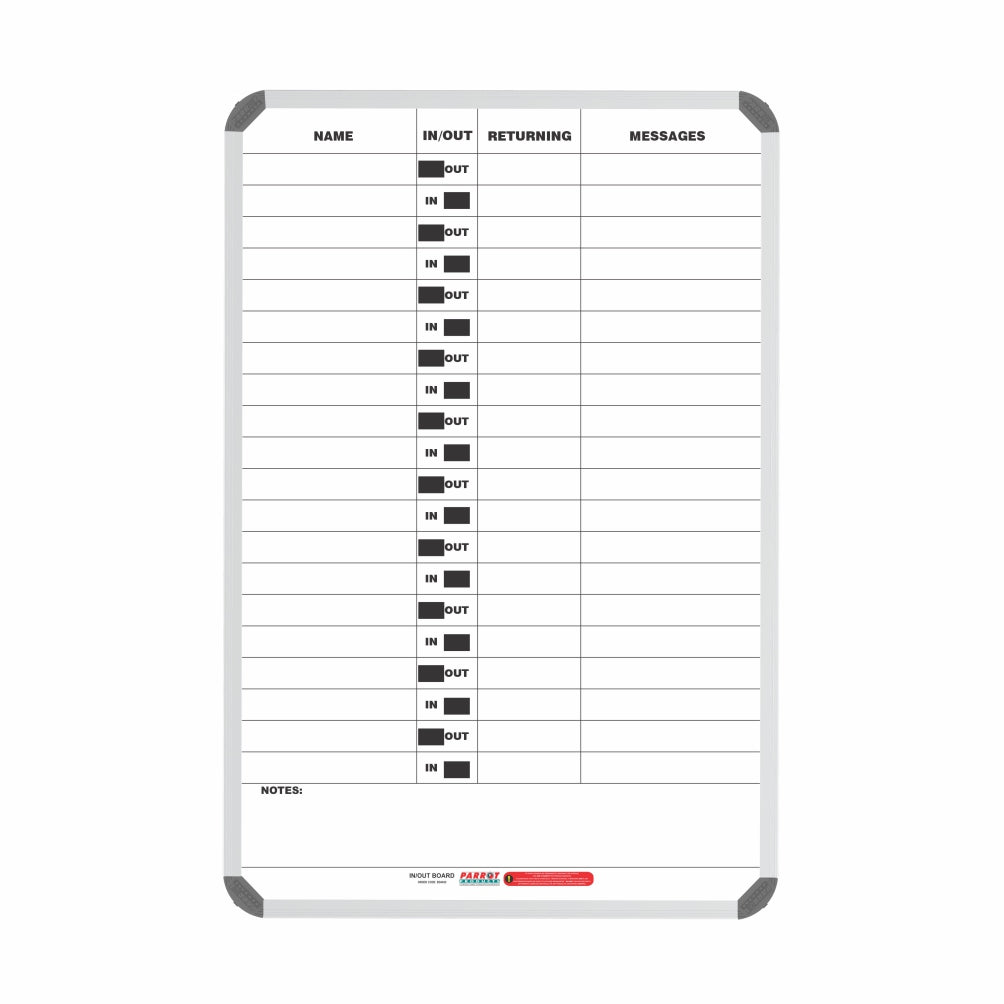 IN/OUT BOARD MAGNETIC 20 PEOPLE 900*600MM | Bulletin & Notice Board